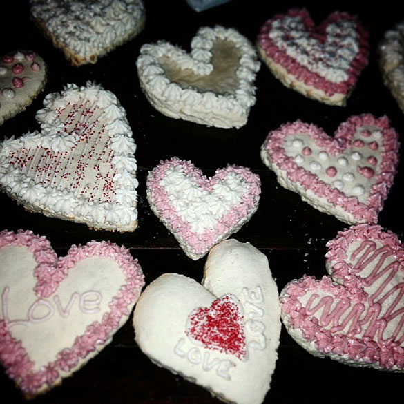 Valentines Day soft iced sugar cookies
